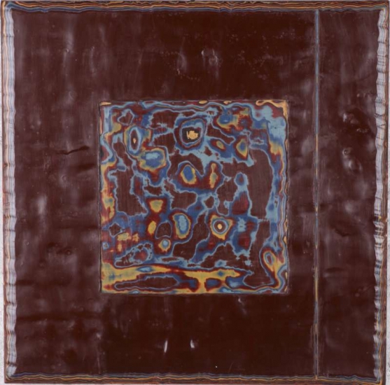 Bevrijding : Was op hout (40 x 40 cm)
