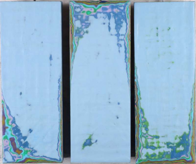 Bevrijding : Was op hout (3 x 40 x 16 cm)