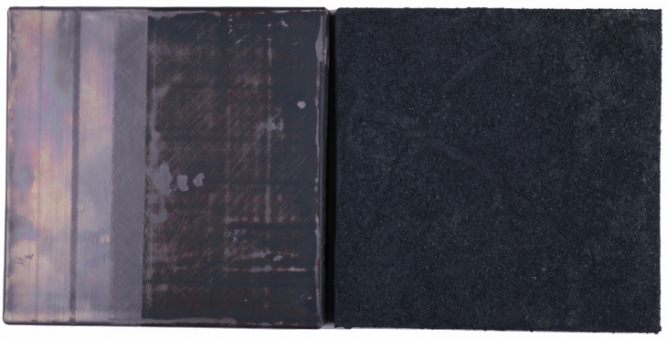 Lood en glaskristal (2 x 25 x 25 cm)
