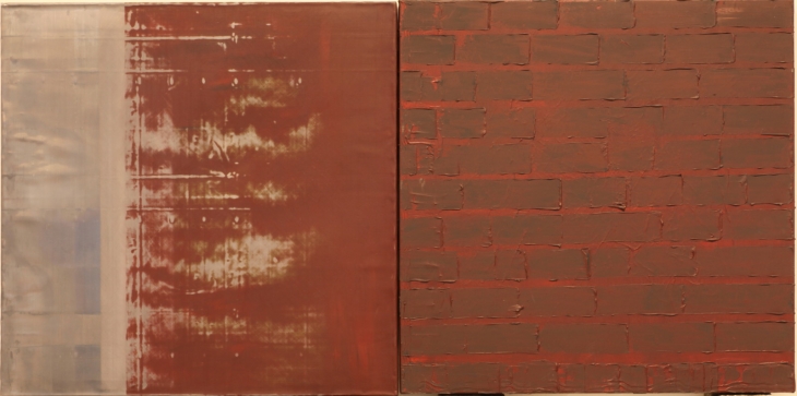Bewustwording : Acryl op lood en doek (2 x80 x 80 cm)