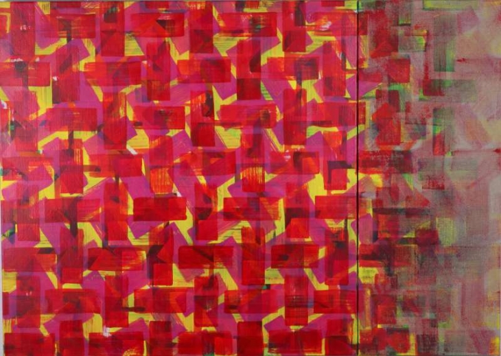 Rituelen : Acryl op doek (100 x 100 cm & 40 x 100 cm)